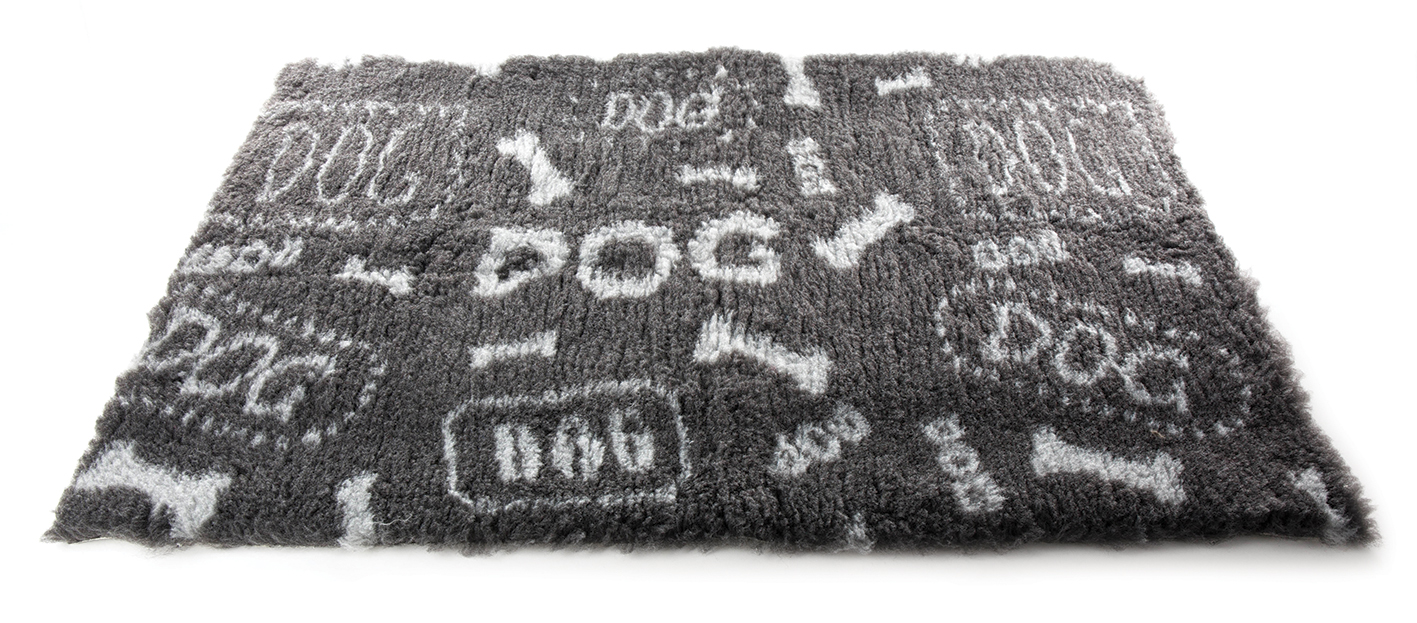 Tapis plat Petbed 50x75 dog gris/blanc