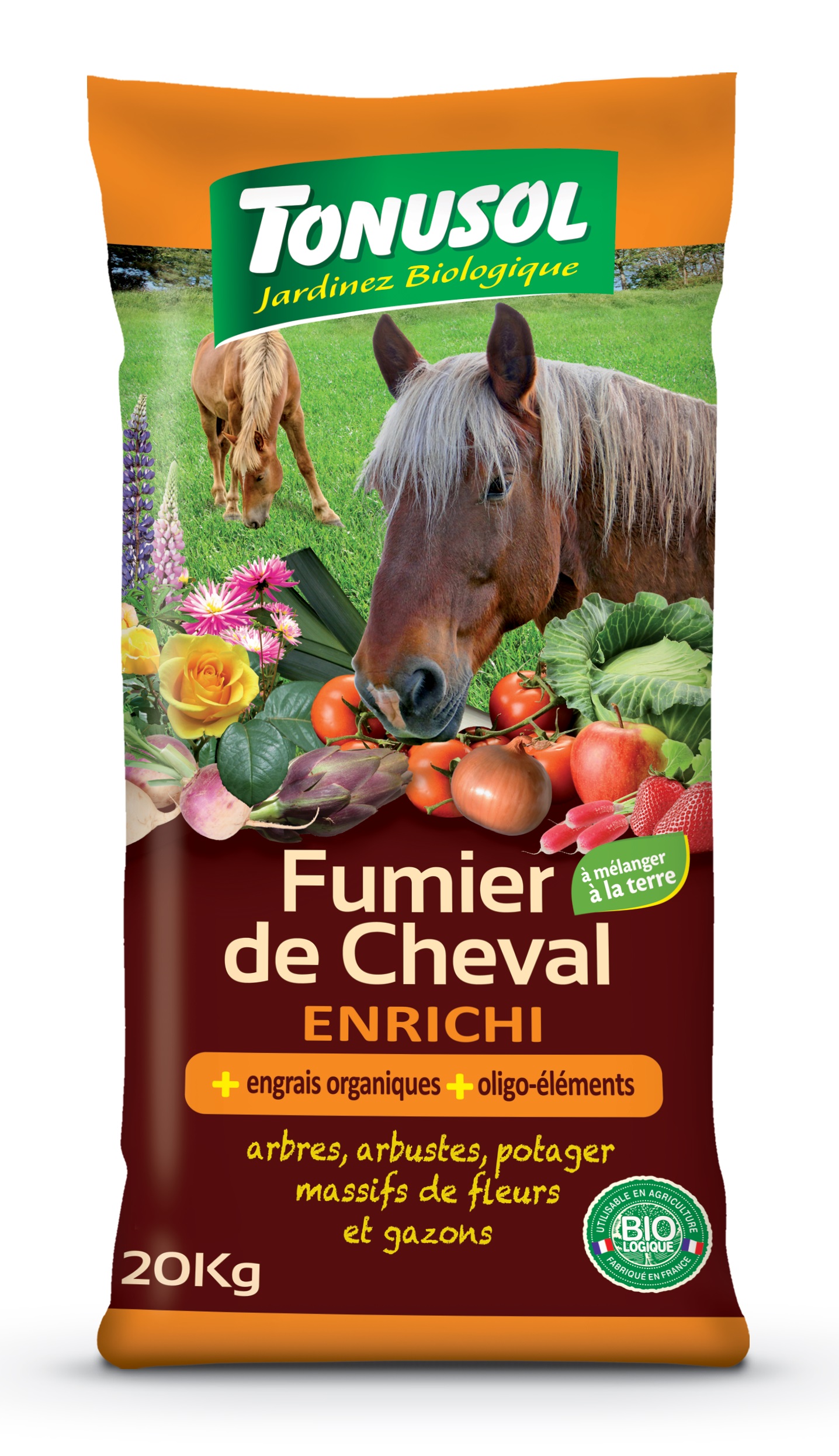 Fumier de cheval enrichi 20kg - TONUSOL