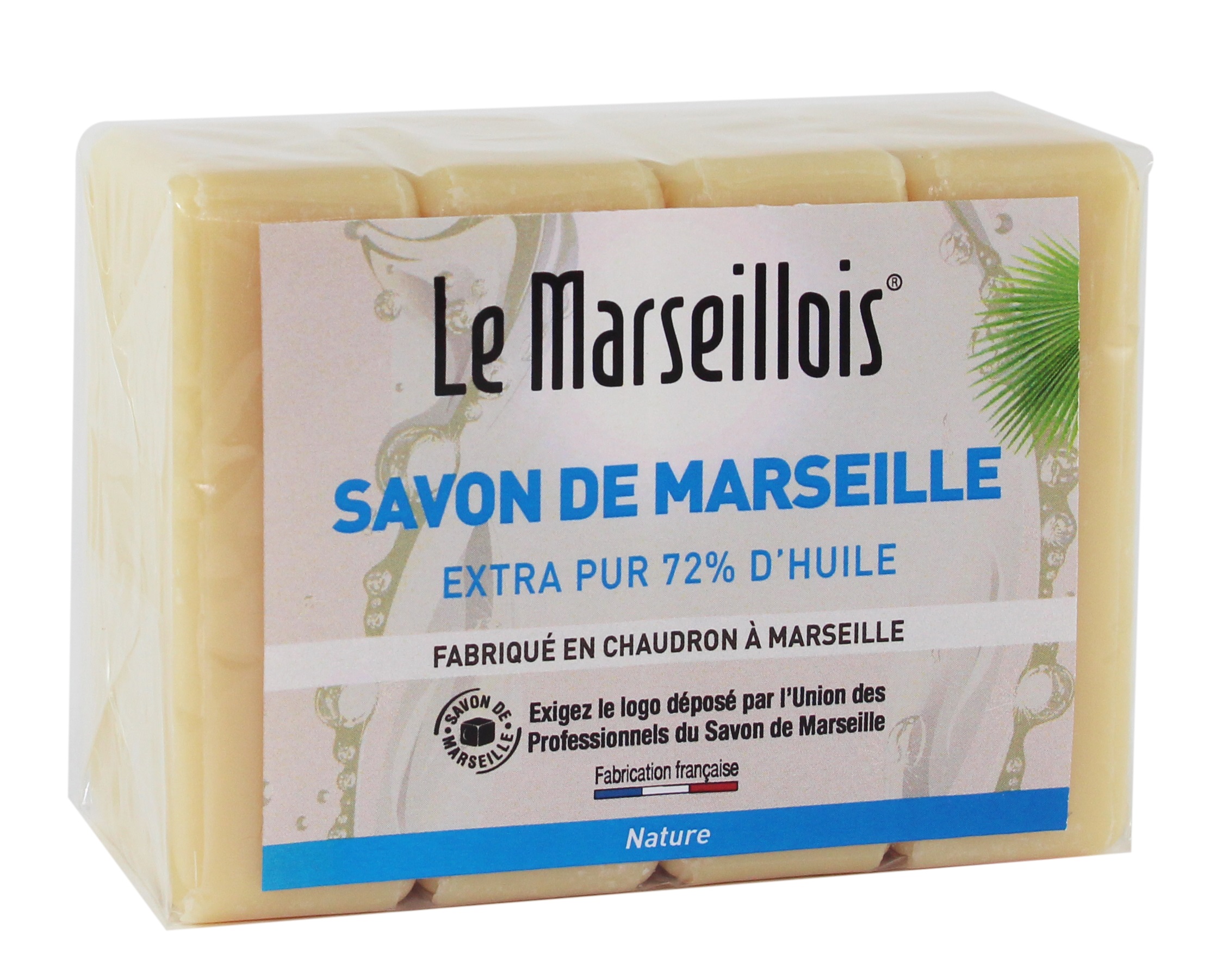 Véritable savon de marseille, format savonnette 4x100g