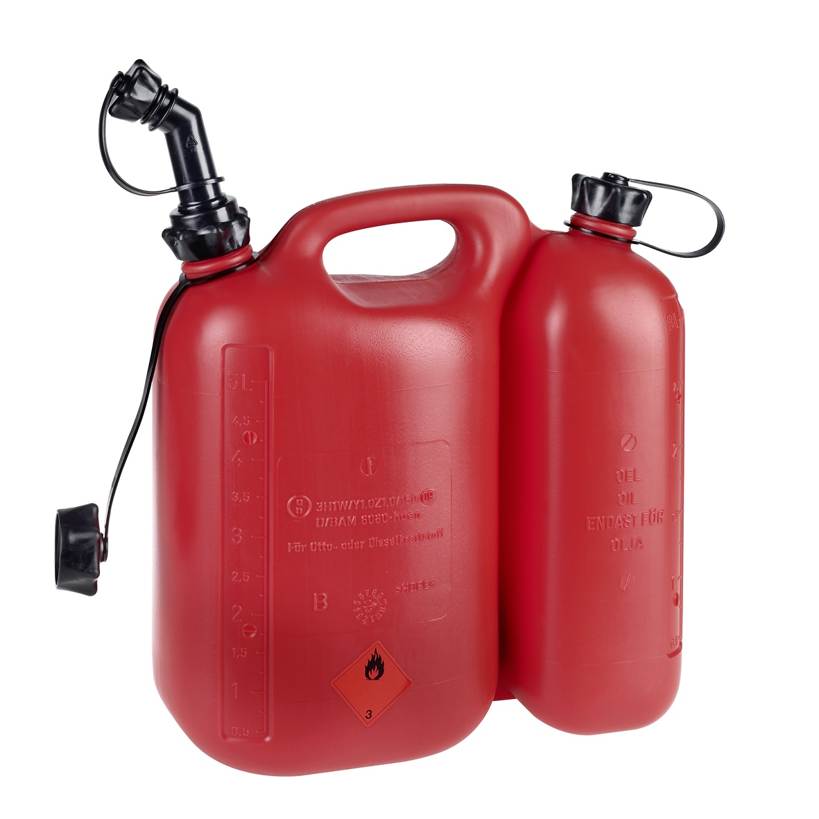 Jerrycan à double compartiment, 5 l/3 l, en pe