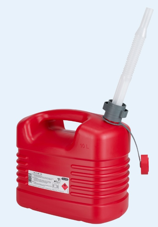 Jerrycan carburant 10 l, en pe, avec fla