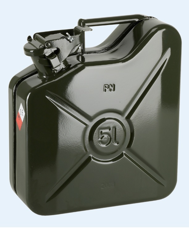 Jerrycan carburant 5 l, métallique