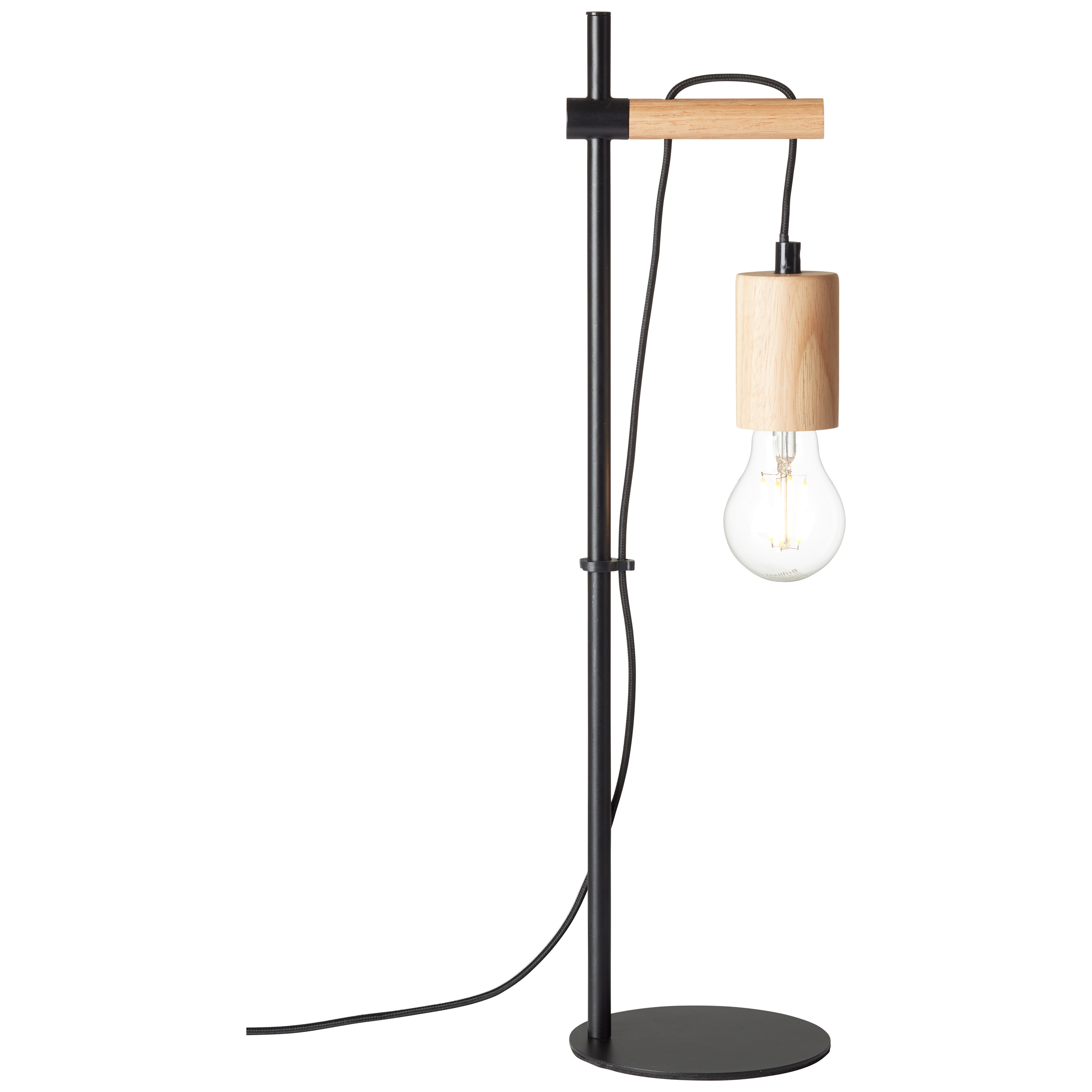 Lampe a poser jenji noir & bois