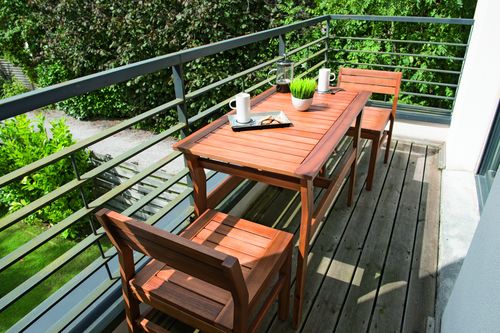 Ensemble de table et chaises pour balcon Lounge acacia - INVENTIV