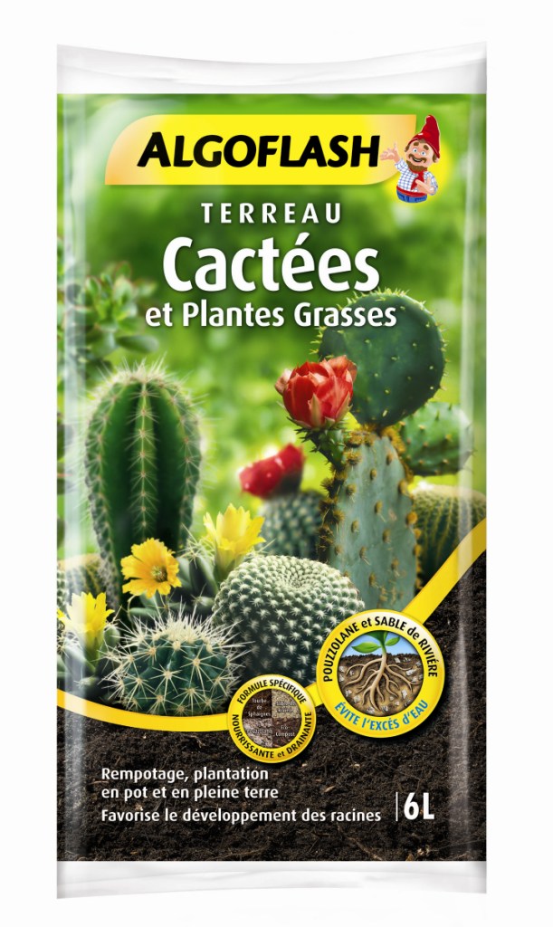 Terreau cactées et plantes grasses 6L - ALGOFLASH