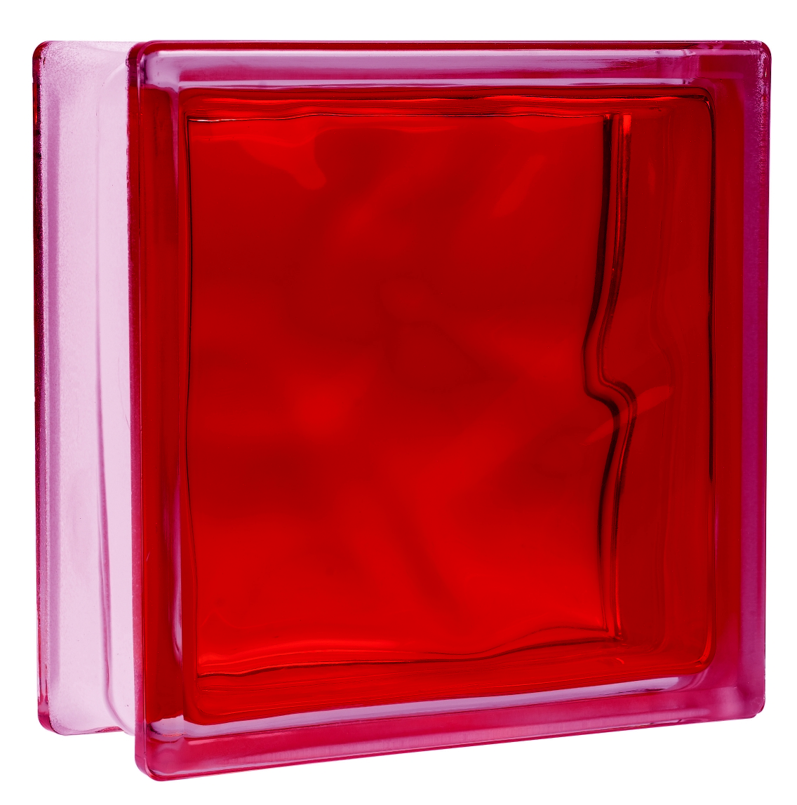 Brique de verre Brilly rouge 19x19x8cm - VITRABLOK