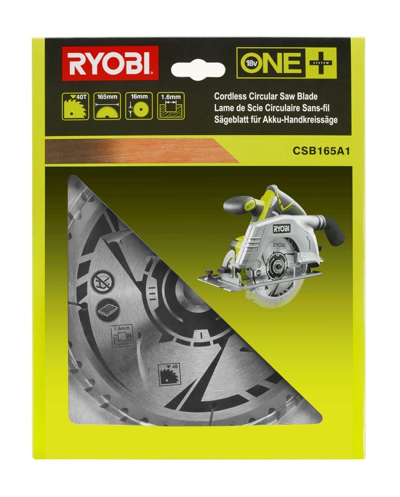 Lame 165mm 40 dents pour scie circulaire - RYOBI