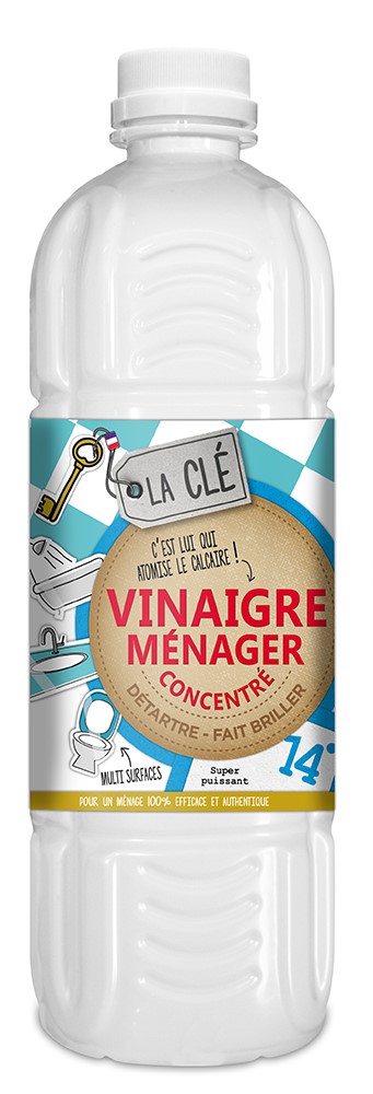 Vinaigre Ménager Concentré 14° 1L - LA CLE