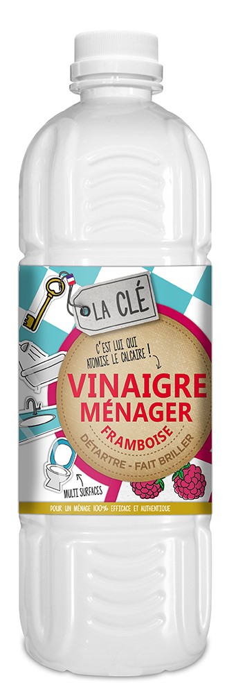 Vinaigre Ménager Framboise 1L - LA CLE