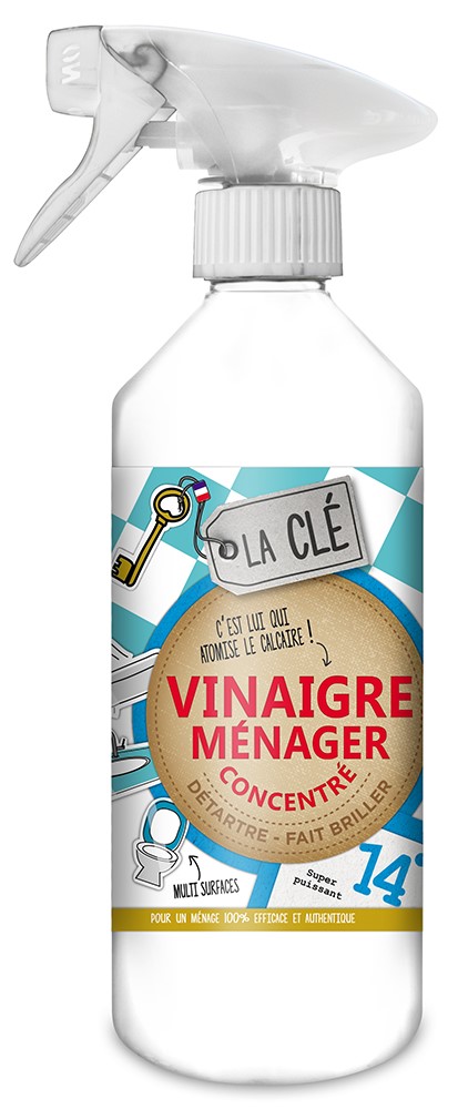 Vinaigre Ménager Concentré 14° 500ml - LA CLE