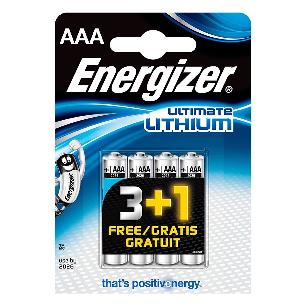 3+1 Piles AAA Ultimate lithium 1,5V - ENERGIZER