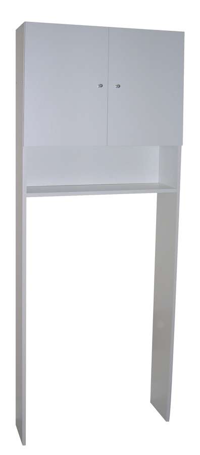 Colonne rangement WC 2 portes H.197,2xL.65xP.23,6cm blanc mat - M KIT 