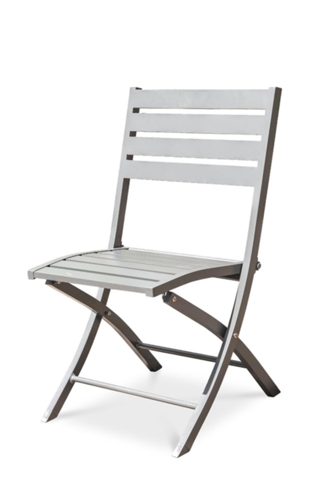 Chaise de jardin pliante Marius en aluminium gris métal - DCB GARDEN