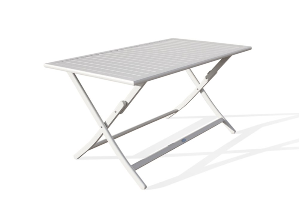 Table de jardin pliante MARIUS 140x80cm Gris métal en aluminium - CITY GARDEN