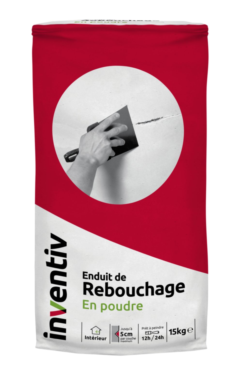 Enduit de rebouchage poudre 15kg - INVENTIV