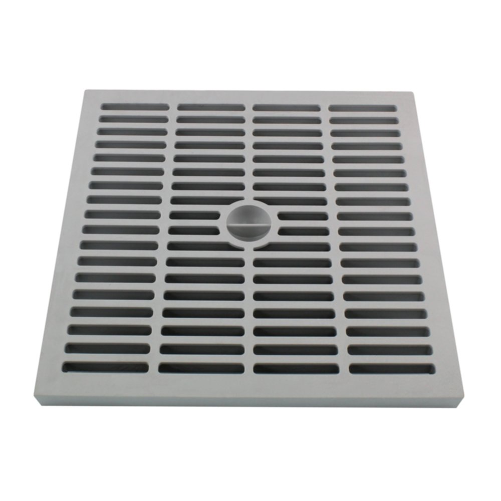 Grille évacuation eau de pluie polypro. 30x30cm Gris - FITT