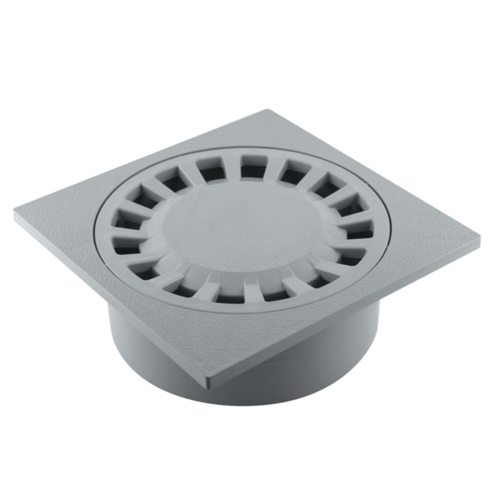 siphon de cour 20 x 20  cm gris sortie intégrée f63 x m80 x f100 en abs - FITT