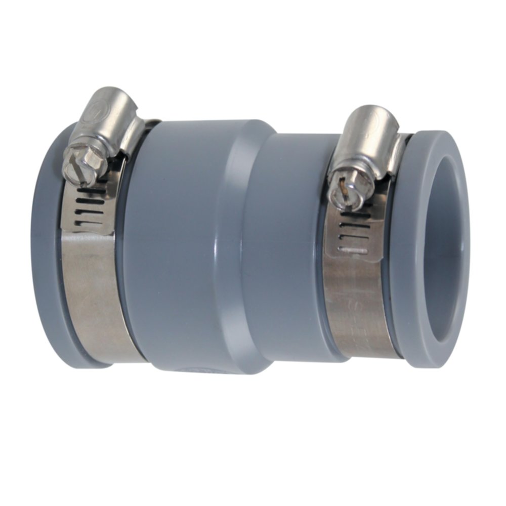 réduction pvc souple multi-materiaux ff ø 40/32 de 38 à 45mm et 30 à 38mm gris + colliers inox - FITT