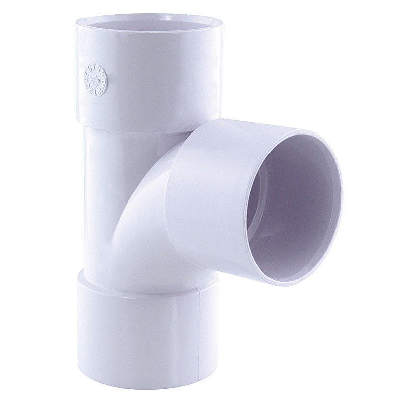 té pied de biche pvc 87° ff ø 40 blanc - INTERPLAST