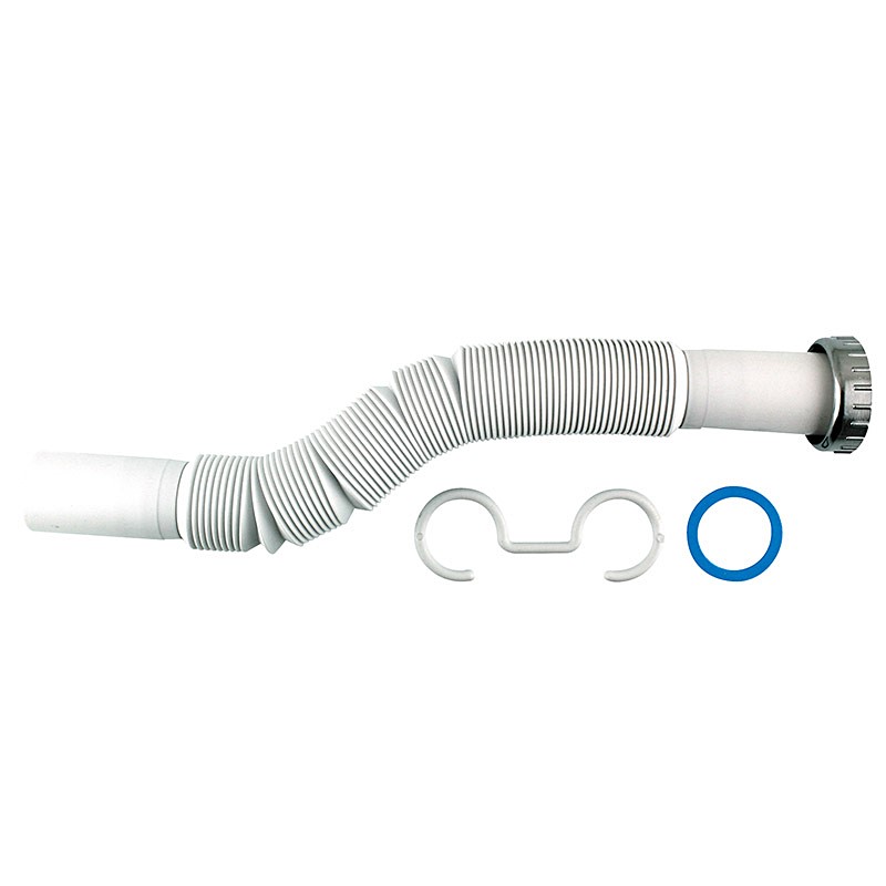 Raccord flexible ext. blanc ppl abs m ø 32 de 30 à 80cm f 1 1/4 - FITT