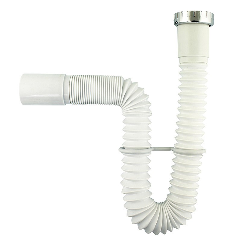 Raccord flexible ext. blanc ppl abs m ø 40 de 30 à 80cm f 1 1/2 - INTERPLAST