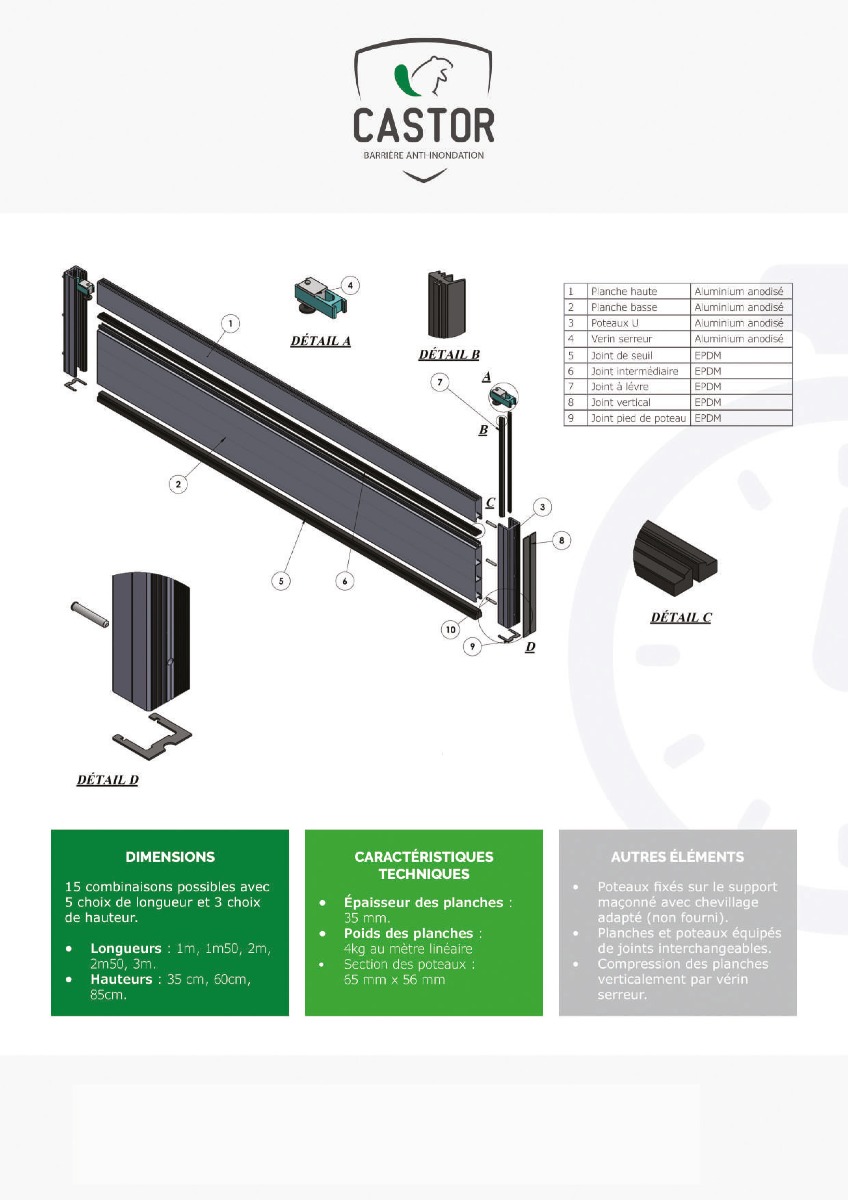 Notice de montage - barrière anti-inondation CASTOR 